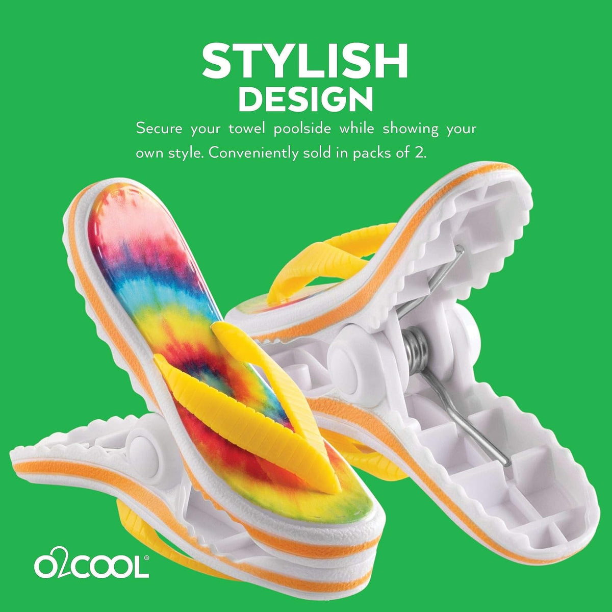 O2COOL decorative patio towel clips close up details