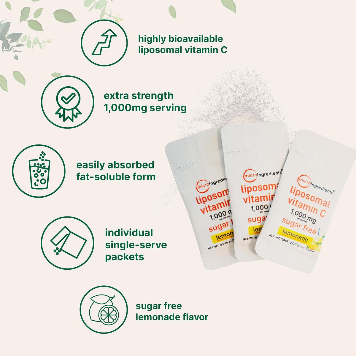 Micro Ingredients vitamin c supplement nutritional facts label