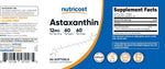 Nutricost astaxanthin bottle cap and safety seal packaging