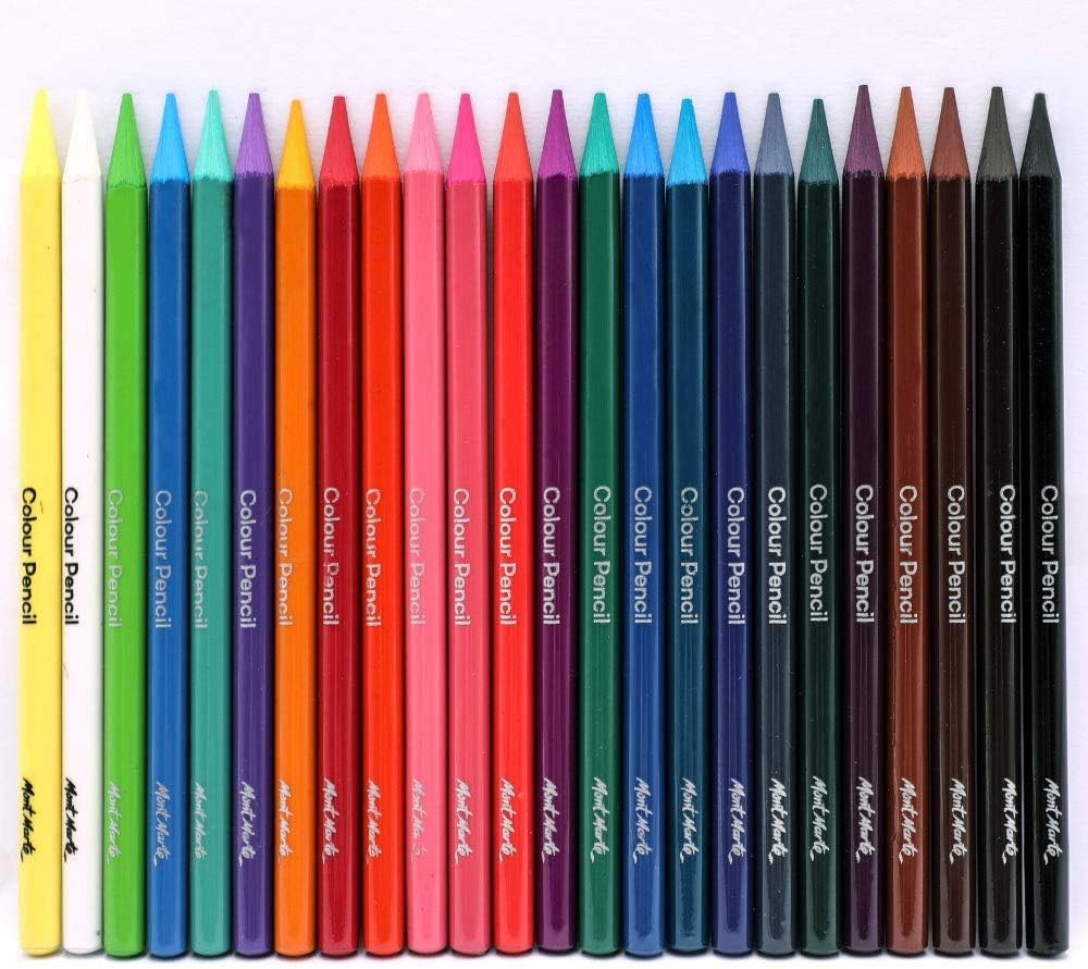 Artistic watercolor stroke demonstration using Mont Marte pencils