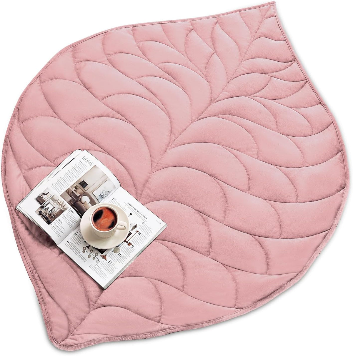 Kaisa Weighted Lap Blanket for Adults, 5 lbs, 23"x29", Leaf Pattern, Khaki | Washable Weighted Blankets, Small Portable Blanket for Relaxation, Cozy Luxury Crystal Velvet All-Season Heavy Blanket - Image 12