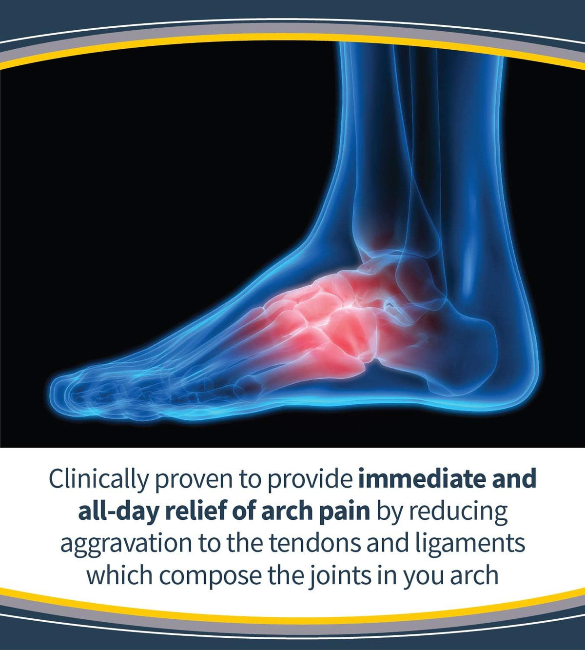 Dr. Scholl's pain relief insoles placed inside sneaker footwear
