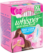 Whisper sanitary pads cottony soft top sheet close up