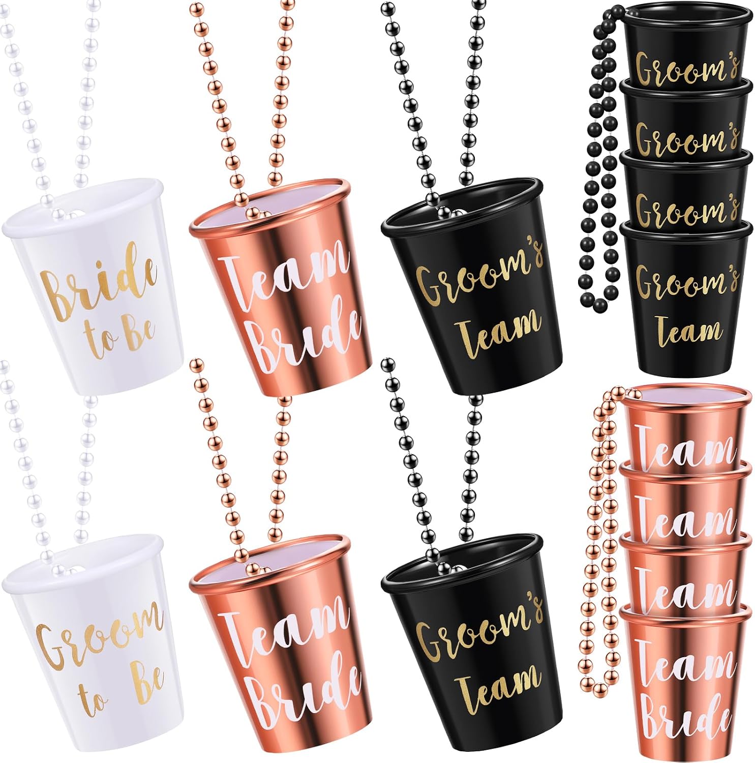 Maitys Team Bride shot glass necklace front view