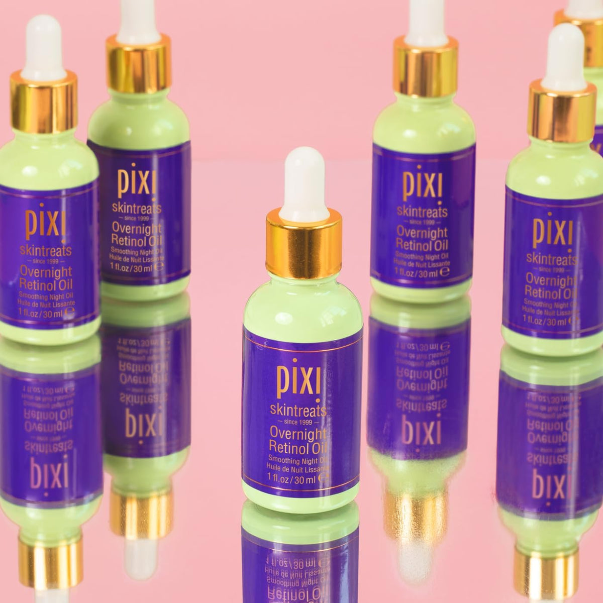 Back label of Pixi Beauty Overnight Retinol Oil 1.01 Fluid Ounce