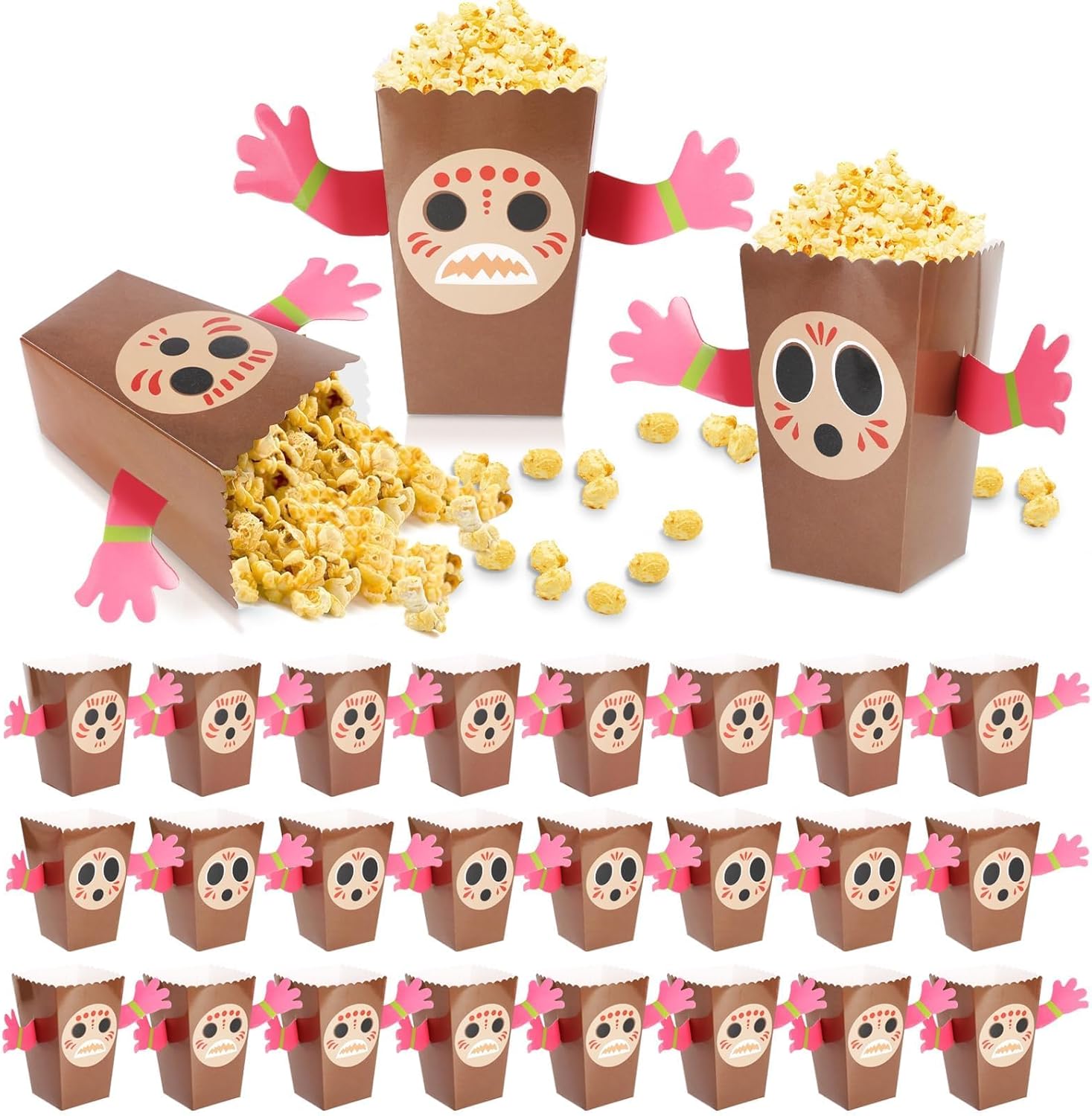 YLOLUL Luau Popcorn Box front view showing tropical cartoon characters and Hawaiian themed design