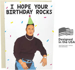 Sleazy Greetings funny birthday card displayed alongside its matching kraft envelope