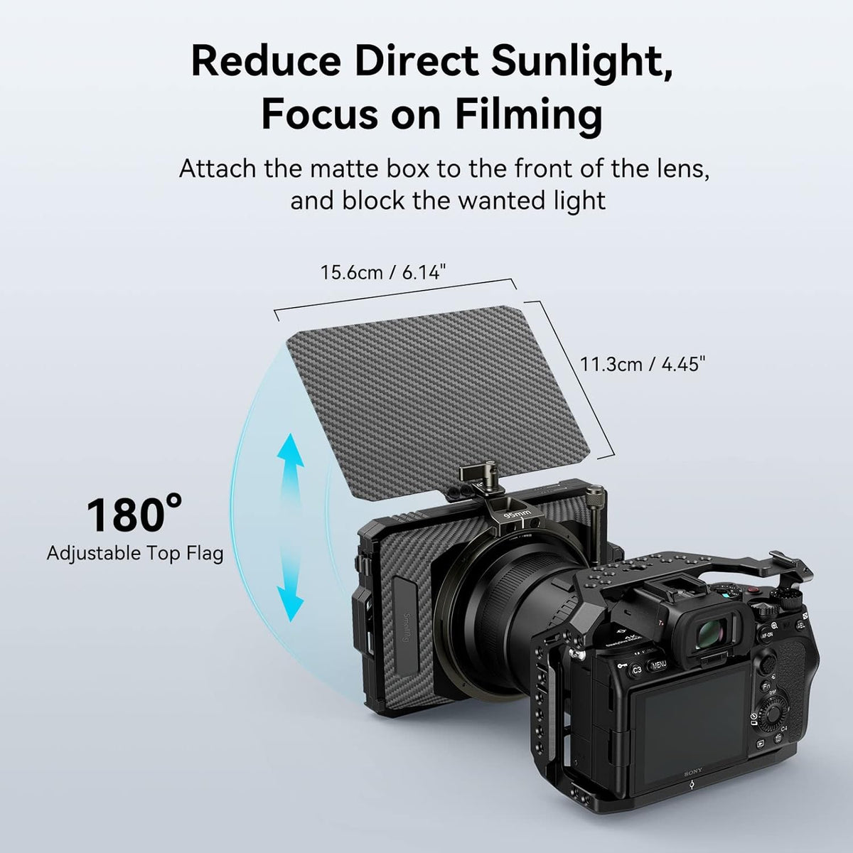 SmallRig camera matte box with carbon fiber top flag