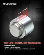 Maxracing leveling kit packaging and hardware parts
