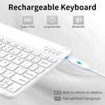 KVTVOU gray keyboard case displaying Type-C charging port and battery layout