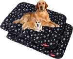 Clean minimalist view of black dog bed mat