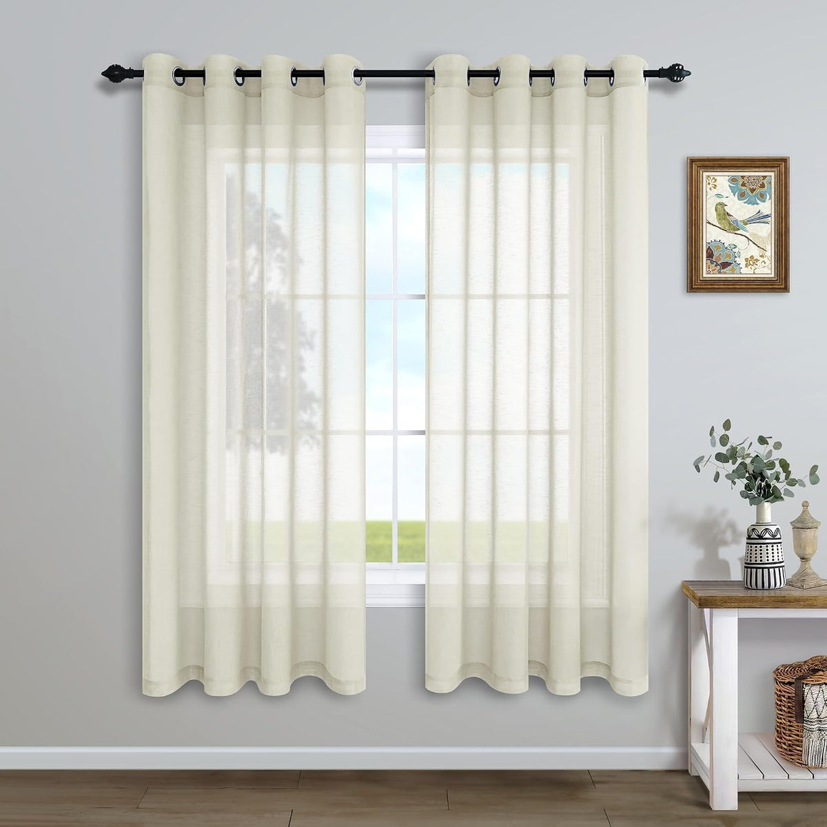 Pitalk cream colored curtains front view
