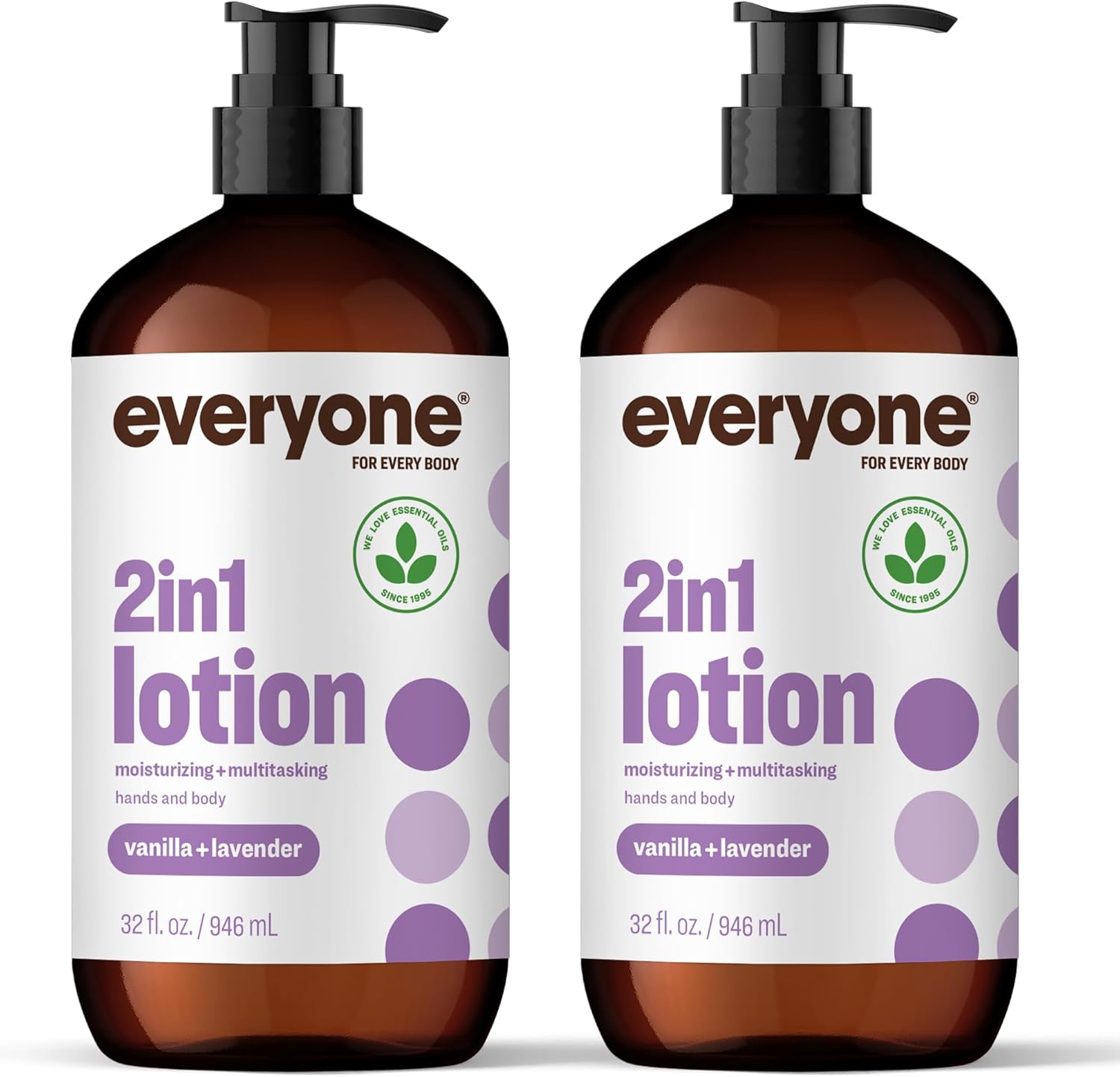 Everyone 2-in-1 Lotion for Hands/Body, 32 ounce (Pack of 2) Vanilla and Lavender made for Men and Women - Image 1