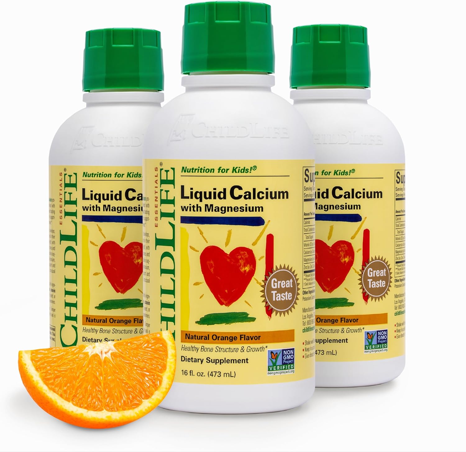 ChildLife Essentials Liquid Calcium Supplement for Kids 3 pack front view