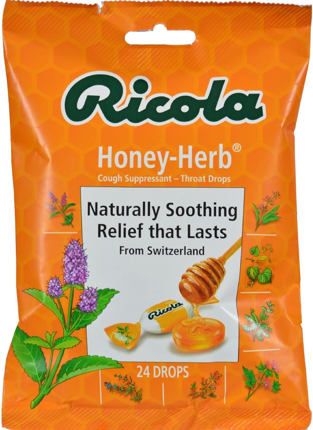 Ricola Natural Honey Herb 24 Drops front bag view