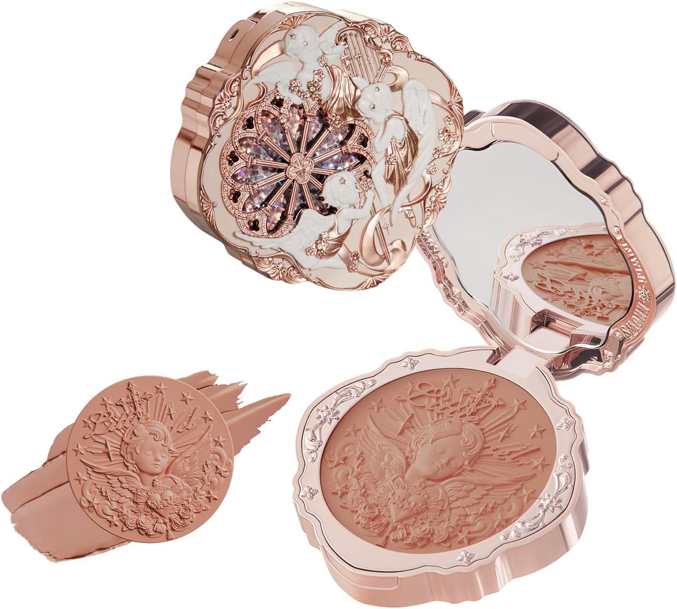 Flower Knows Little Angel Cream Blush front view of the medieval gothic compact