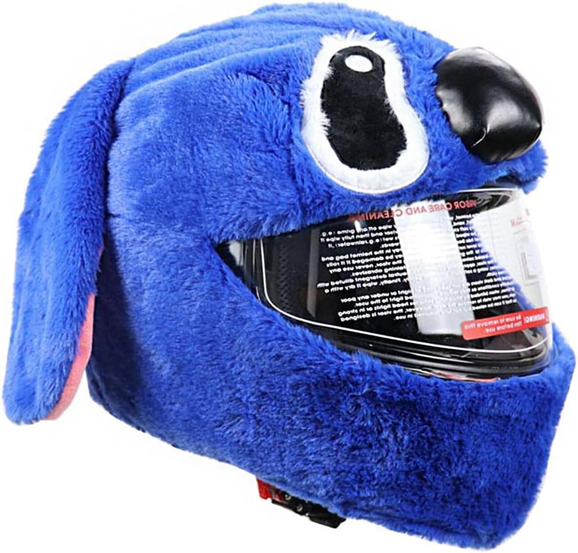 KnoRRs blue cartoon motorcycle helmet cover front view on full face helmet