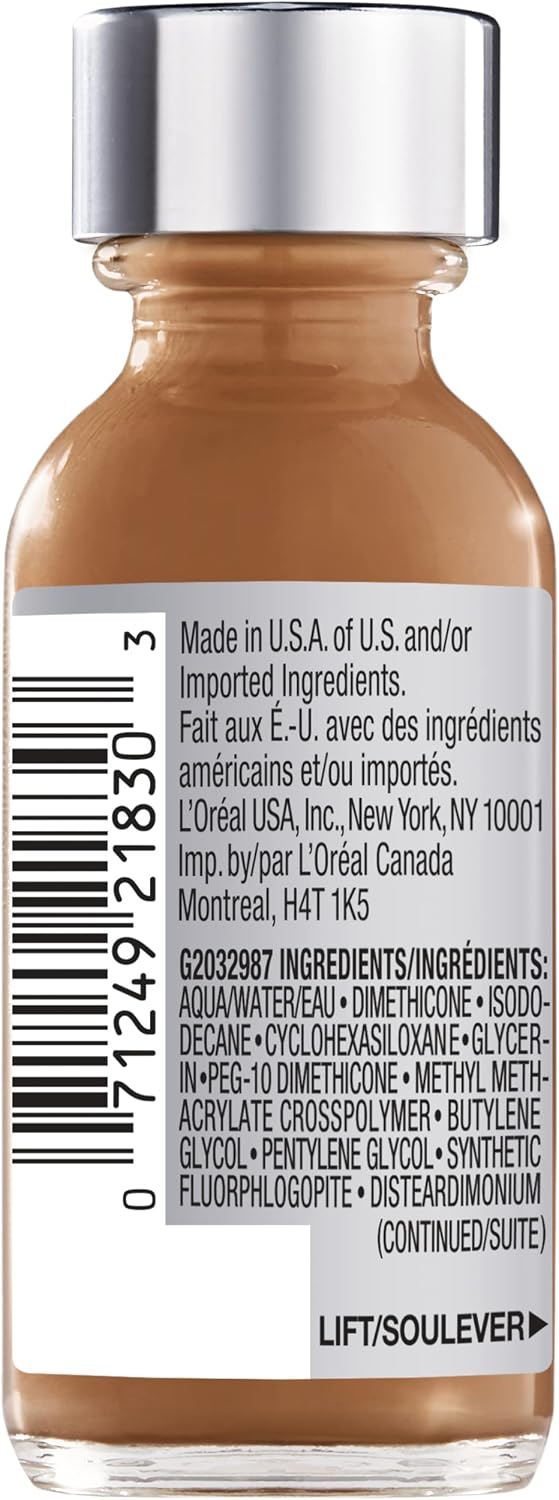 L'Oreal Paris True Match Foundation shade label and cap close up