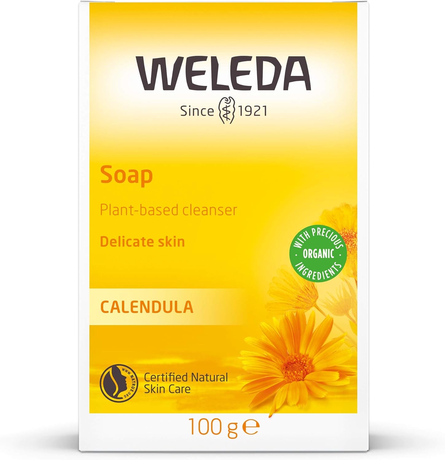 Weleda Baby Calendula Soap 3.5 Ounces front view packaging