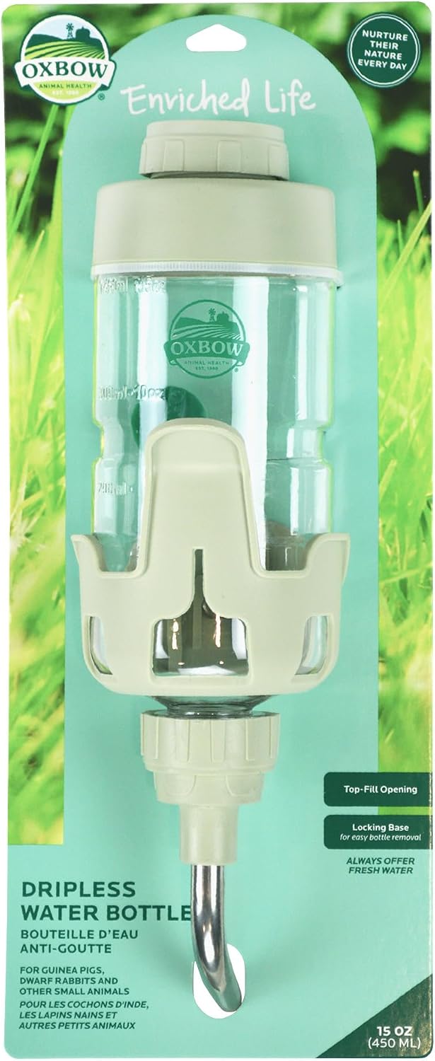 Oxbow Enriched Life dripless water bottle front view small animal accessory