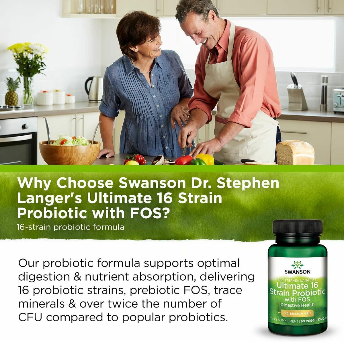 Swanson Dr. Langer's 16-Strain Probiotic with Prebiotic FOS for Gut Health - Image 6