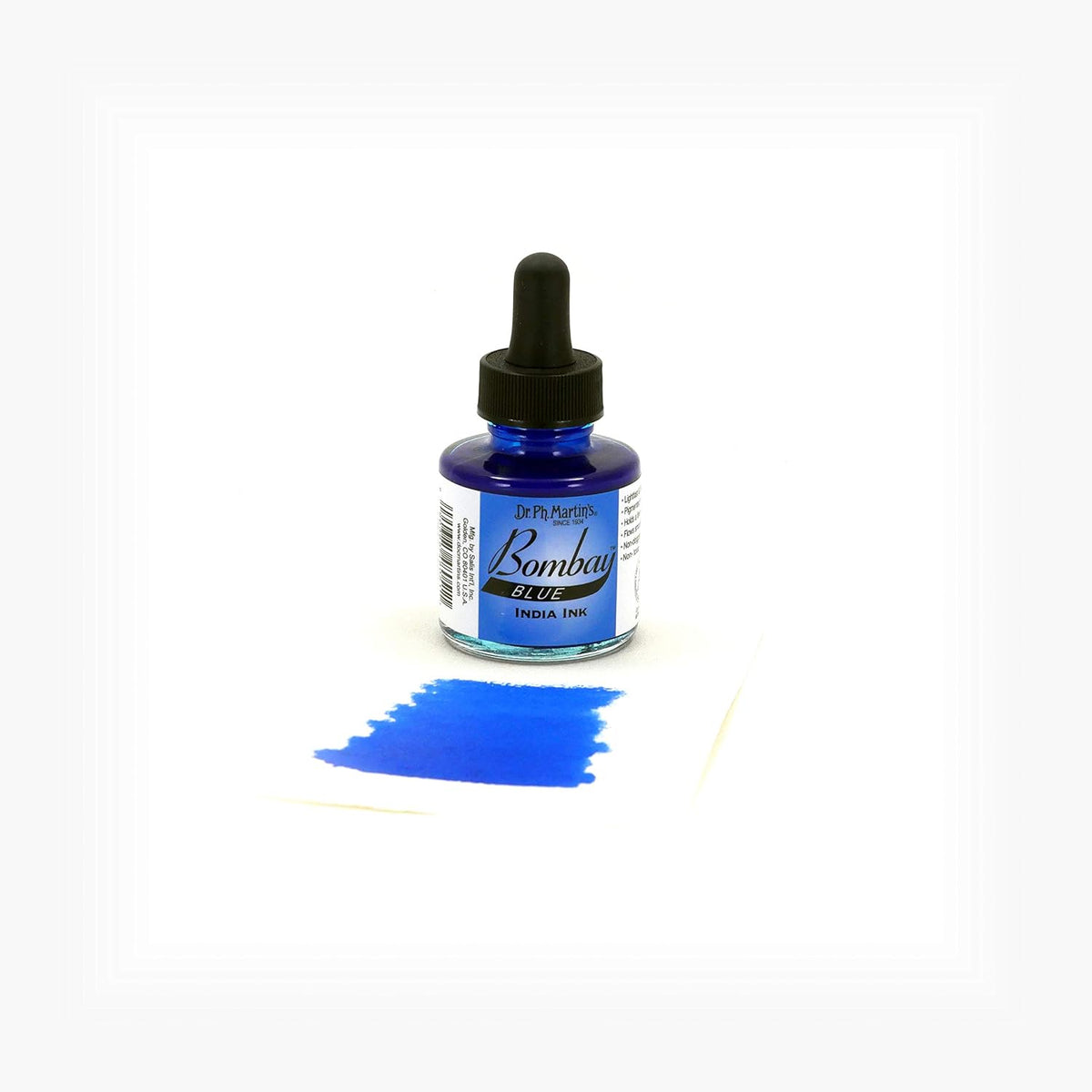 Dr. Ph. Martin's Bombay India Ink blue bottle with dropper cap