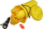 Seachoice high-visibility yellow UV-resistant storage bag with buckle strap.