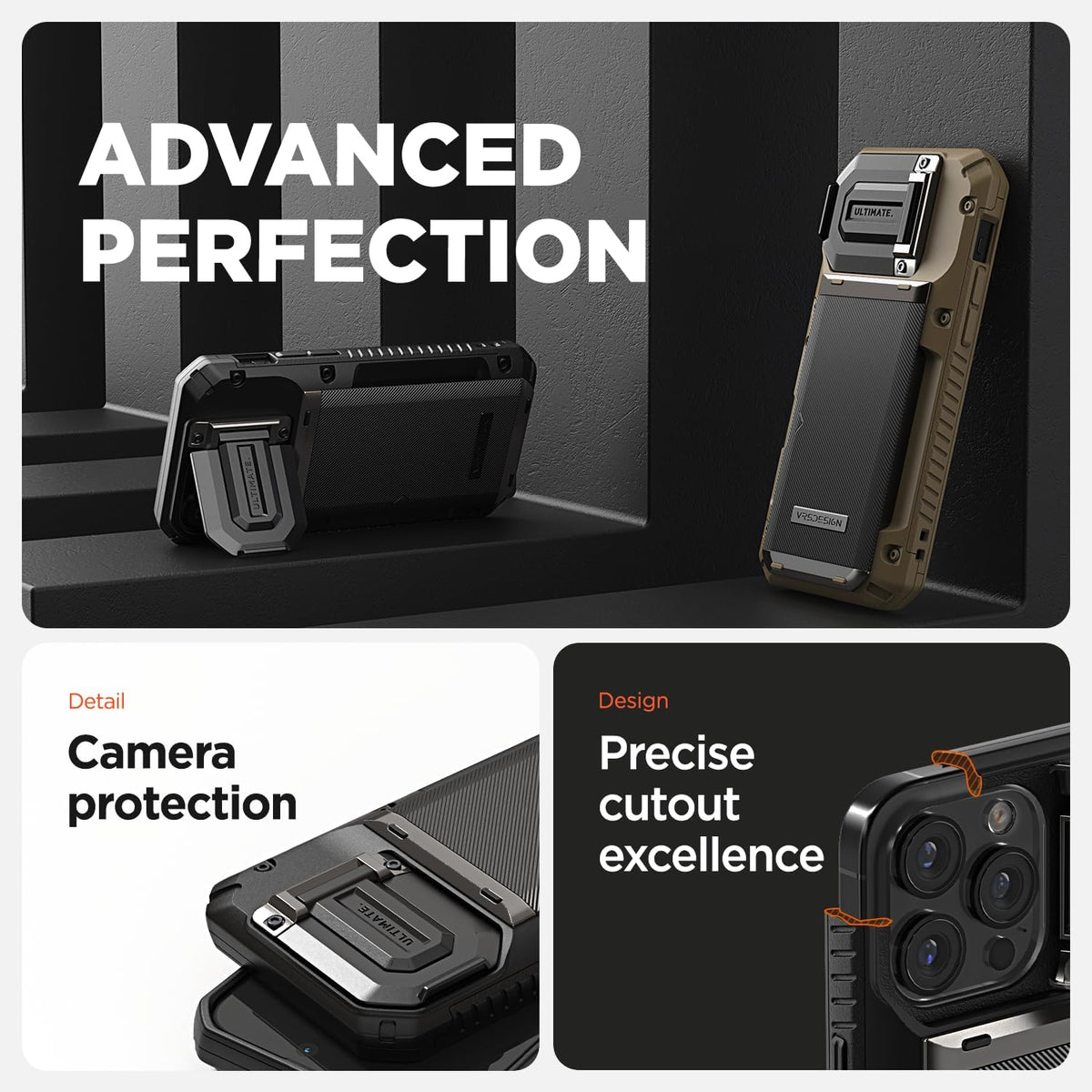 VRS Design Damda Glide DuoGuard iPhone 16 Pro Max case camera protection cover acting as kickstand