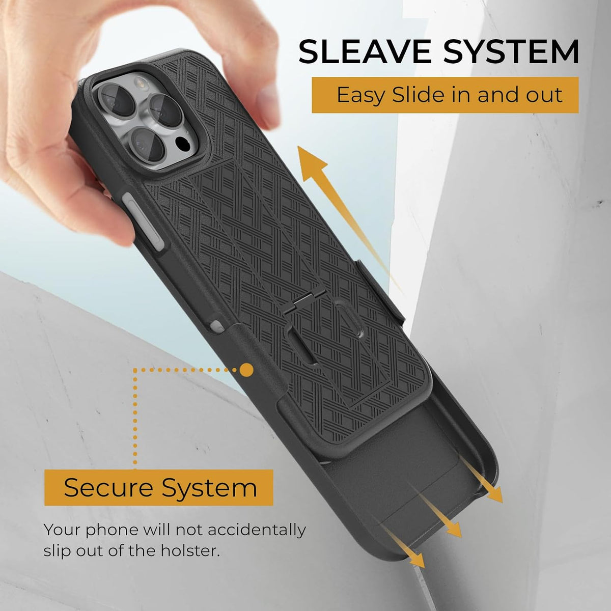 MOTIVE iPhone 16 Pro Max case side profile and slim textured grip