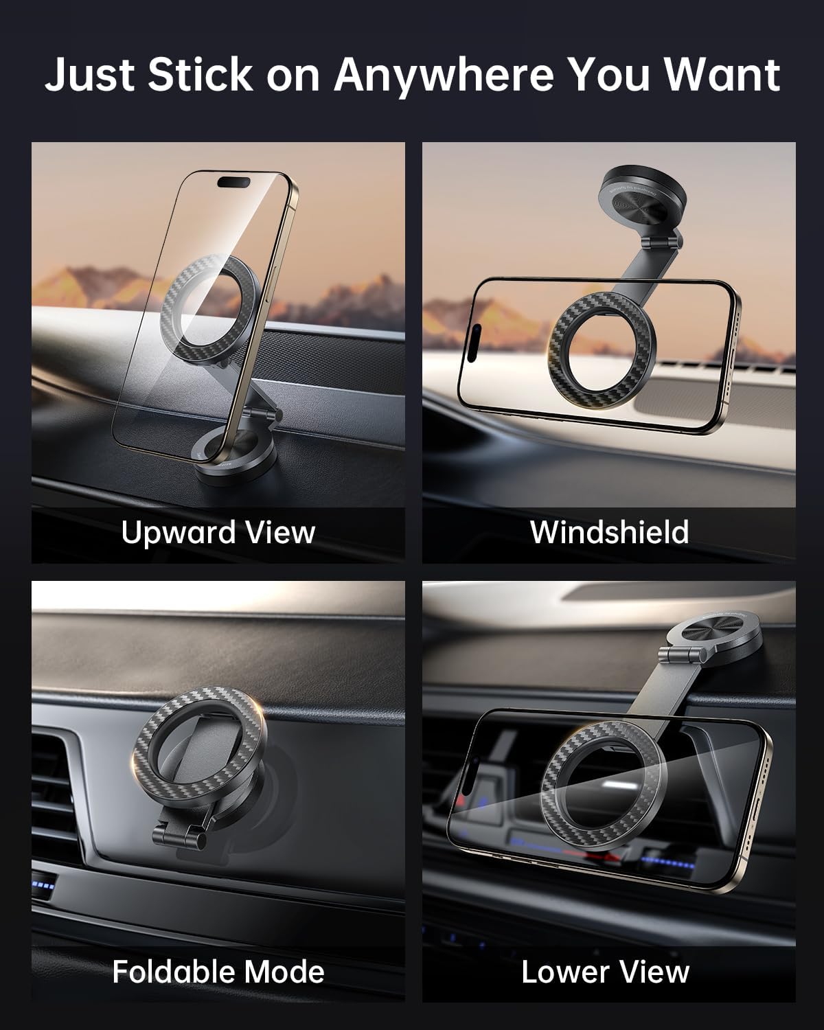 Syncwire car mount attached to car dashboard