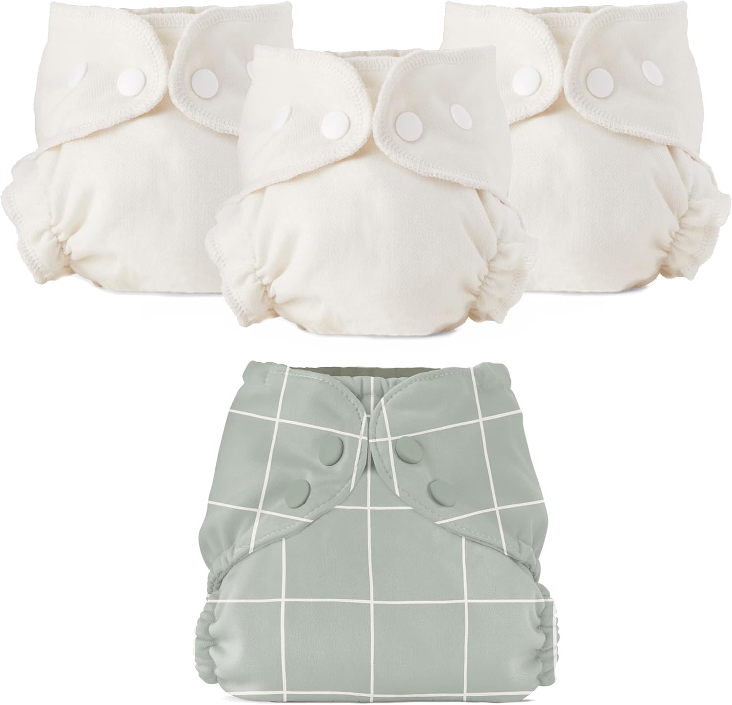Esembly Cloth Diaper Bundle Set with 3 organic inners and lattice outer cover
