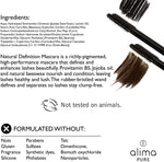 Alima Pure Mineral Makeup mascara label and size details