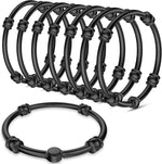 DABIDYOU black shower curtain rings twelve piece set front view