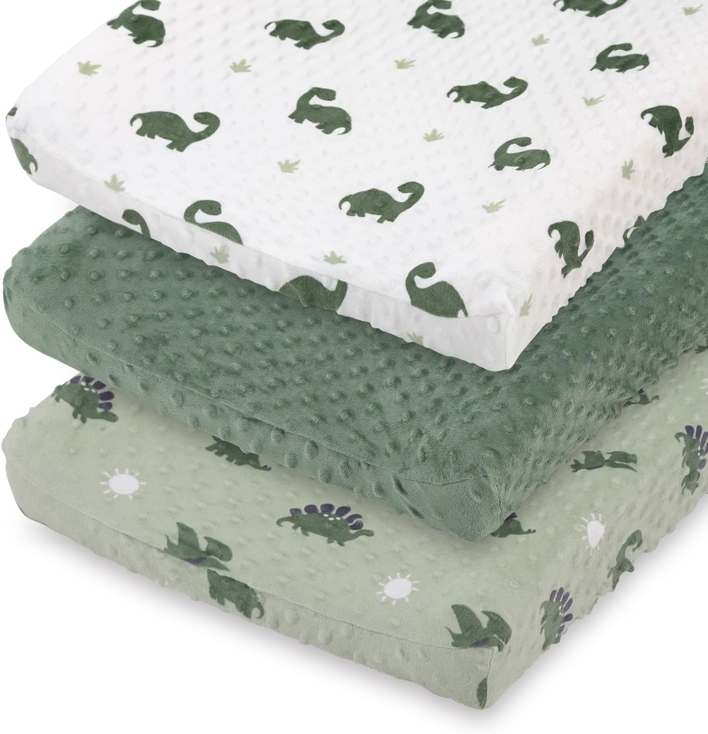 The Peanutshell dinosaur minky changing pad covers front view