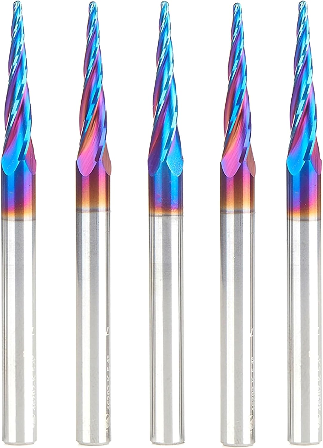Amana Tool Carbide Up Cut Spiral CNC Router Bits for 2D/3D Carving, 46294-K, 0.10 Deg Straight Angle Ball Tip 1/4 D x 1/8 R x 1-1/2 x 1/4 Sh 2 Flute - Image 9