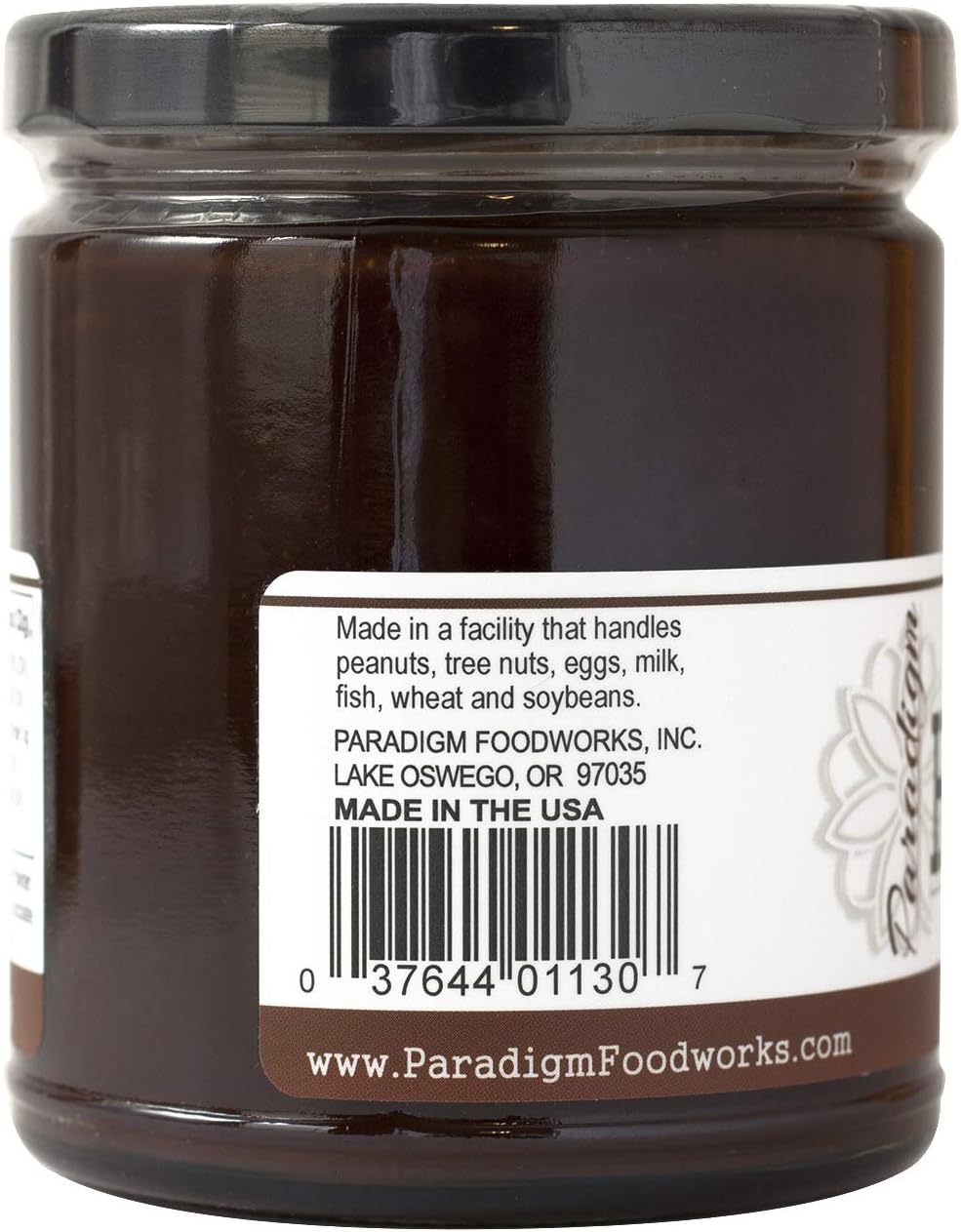 All natural American imported dessert sauce ingredients list on jar back label