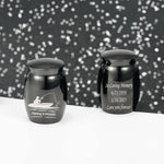 Gredstar memorial jar with engraved fishing silhouette detail