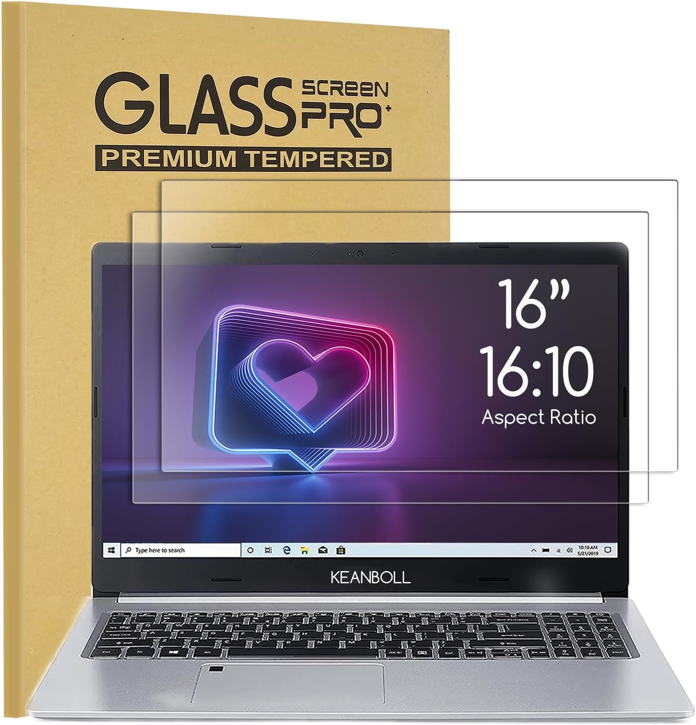 Keanboll 16 inch laptop tempered glass screen protector front view