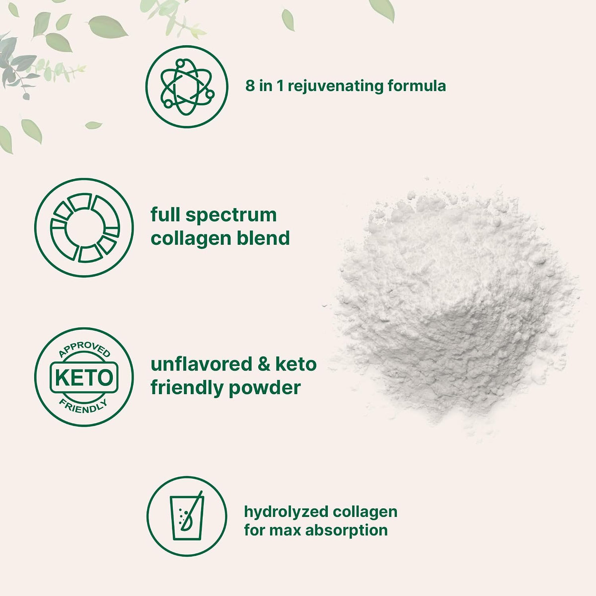 Micro Ingredients hydrolyzed collagen powder texture close up