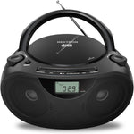 Nextron portable Bluetooth CD player boombox front view with top loading tray.