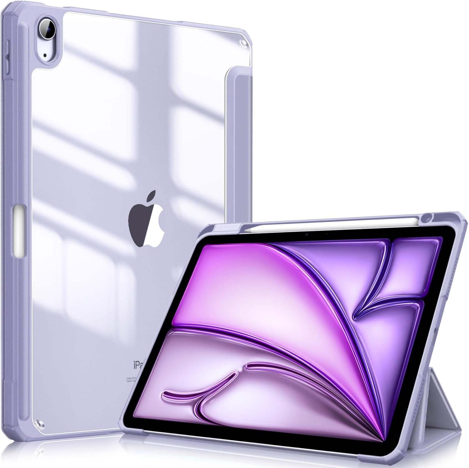 Fintie hybrid slim case for iPad Air front view lilac purple shockproof cover
