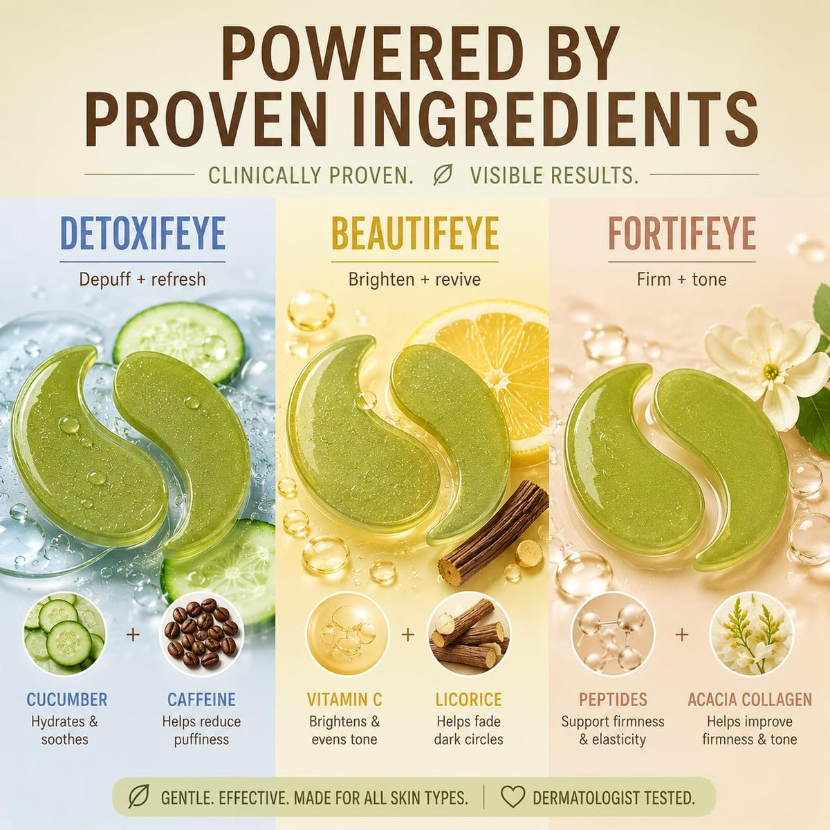 Pixi Beauty eye patch trio serum infused hydrogel formula details