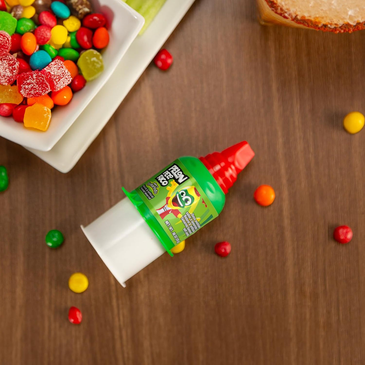 Pelon Pelo Rico display box with individual bottles arranged