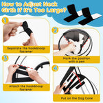 Premium imported pet recovery collar showing hook and loop closure
