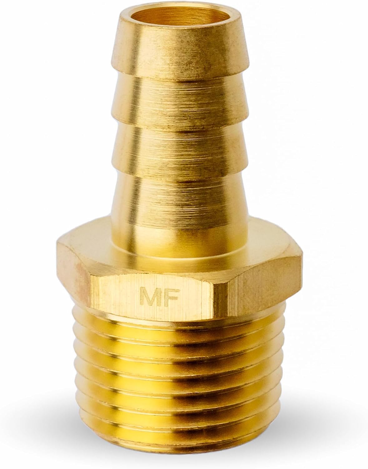 MAACFLOW brass hose barb fitting front view