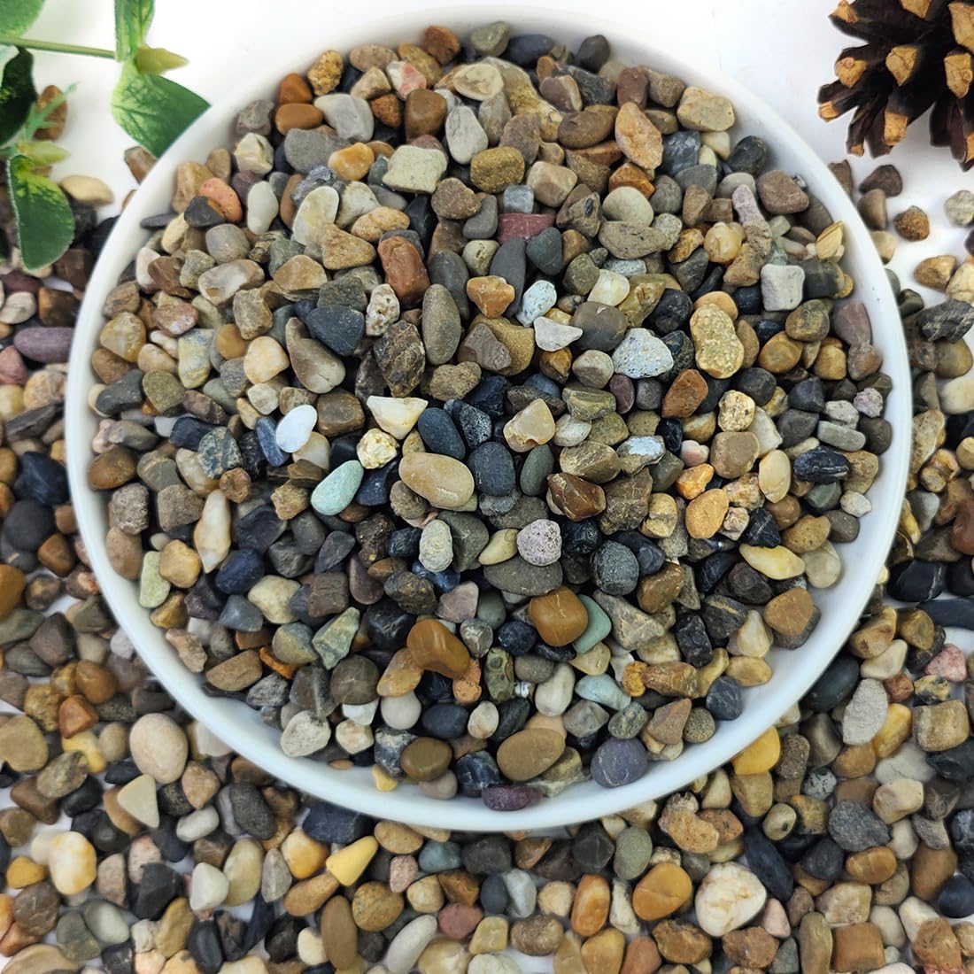 Yiszm 5 pounds natural river rocks aquarium gravel front view