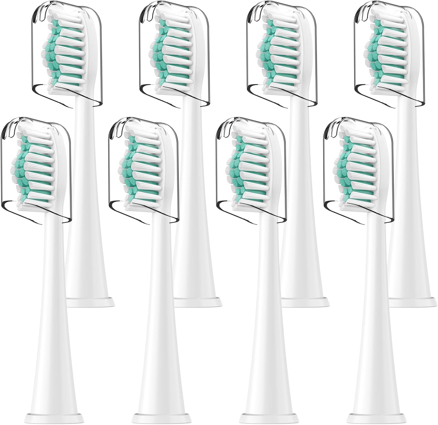 ELFIN electric toothbrush replacement heads front view showing eight pack packaging