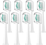 ELFIN electric toothbrush replacement heads front view showing eight pack packaging