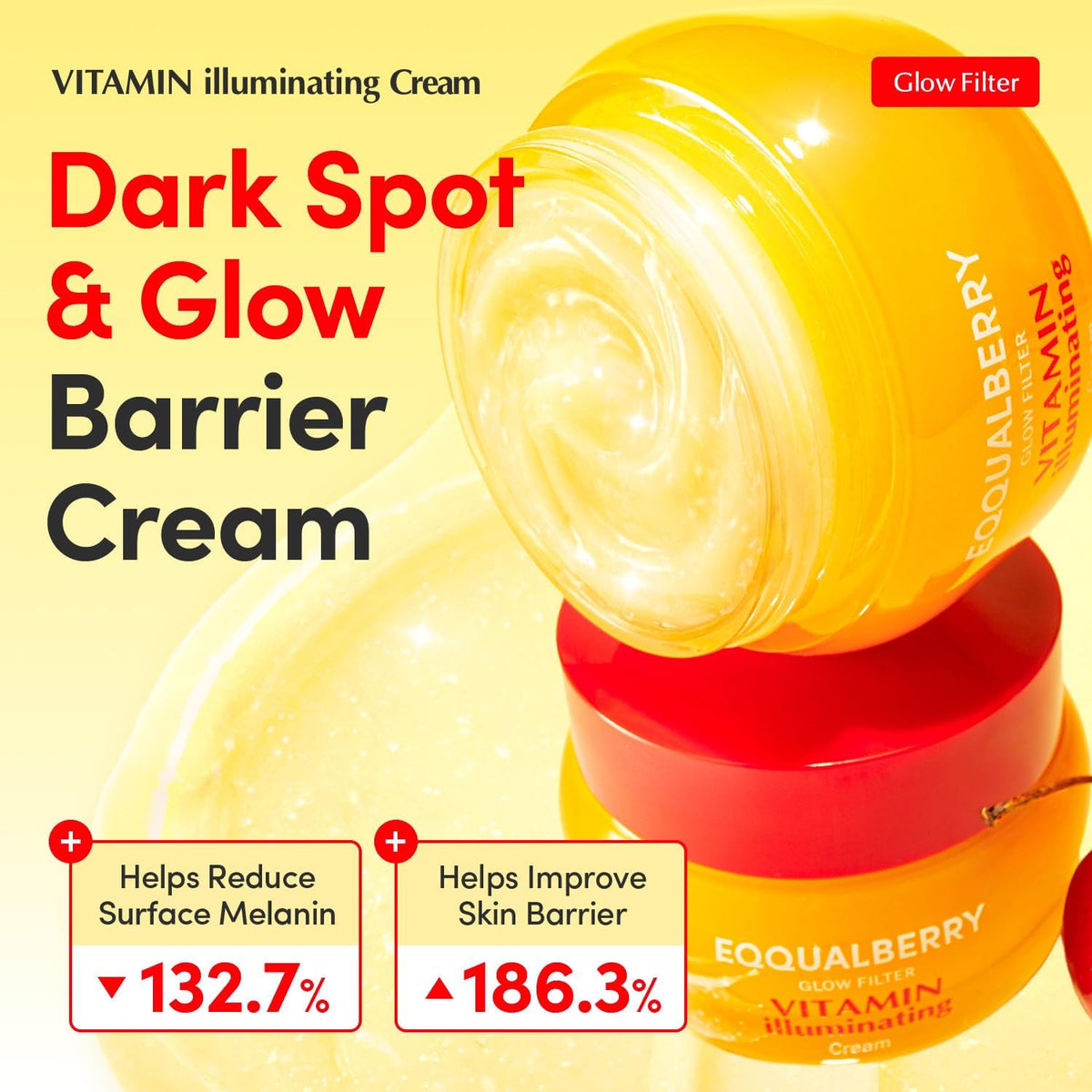 Eqqualberry vitamin illuminating cream packaging back details