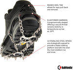 Stainless steel spikes and welded chains close up